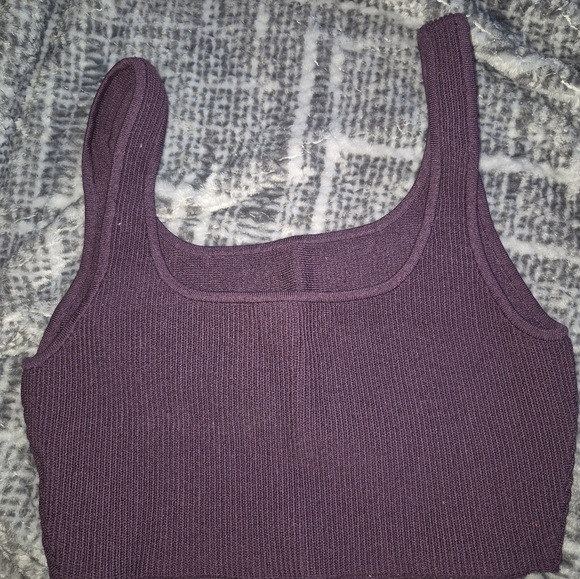 Babaton Deep Purple Ribbed Tank Top - Picture 2 of 3